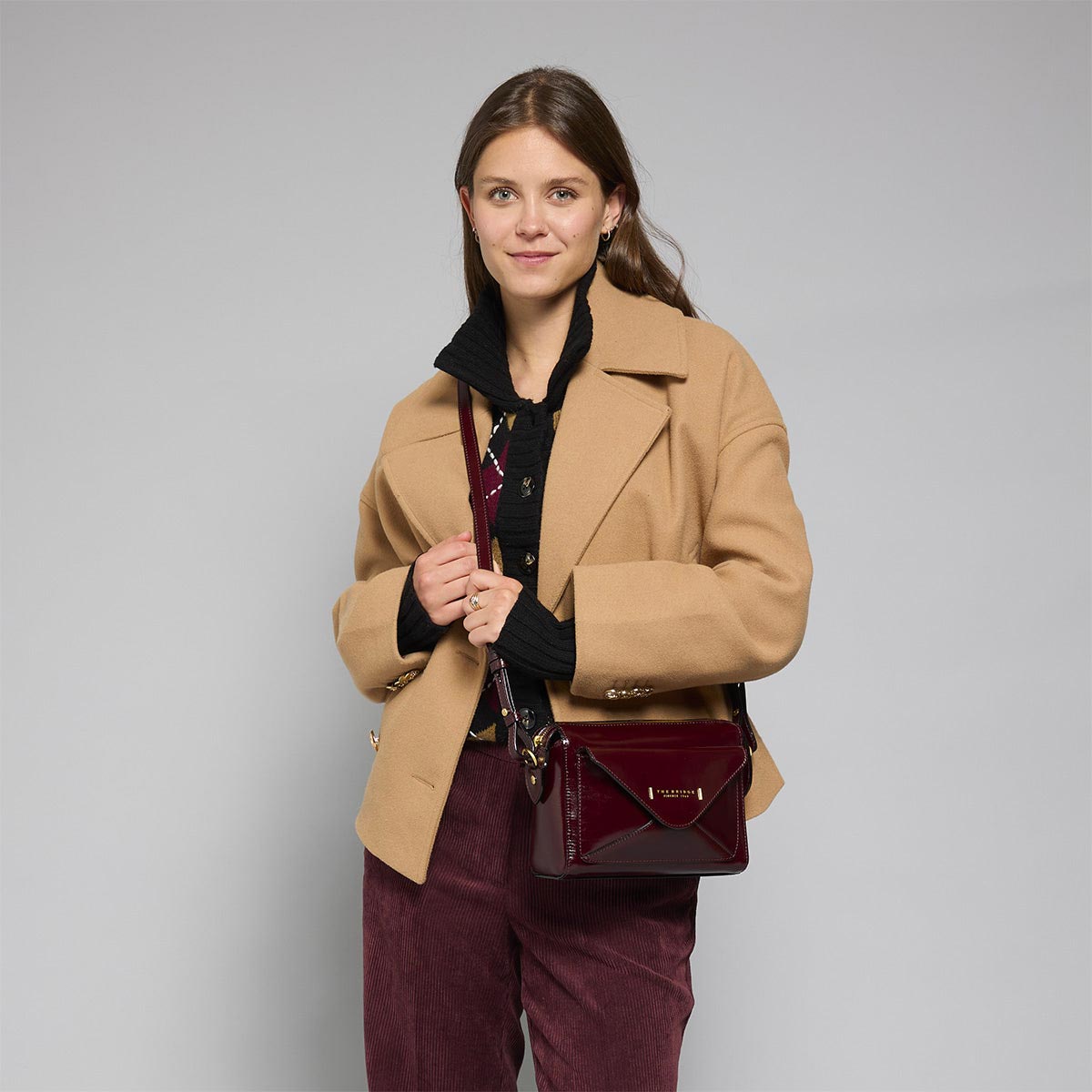 Borsa tracolla in pelle con tasca frontale