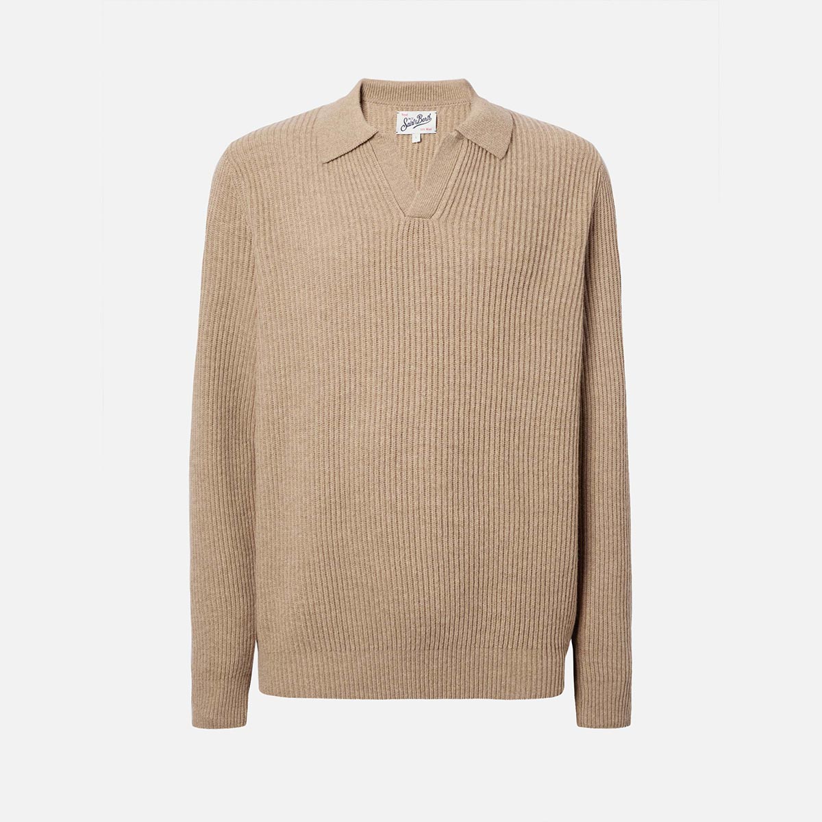 Maglione colletto a polo in lana