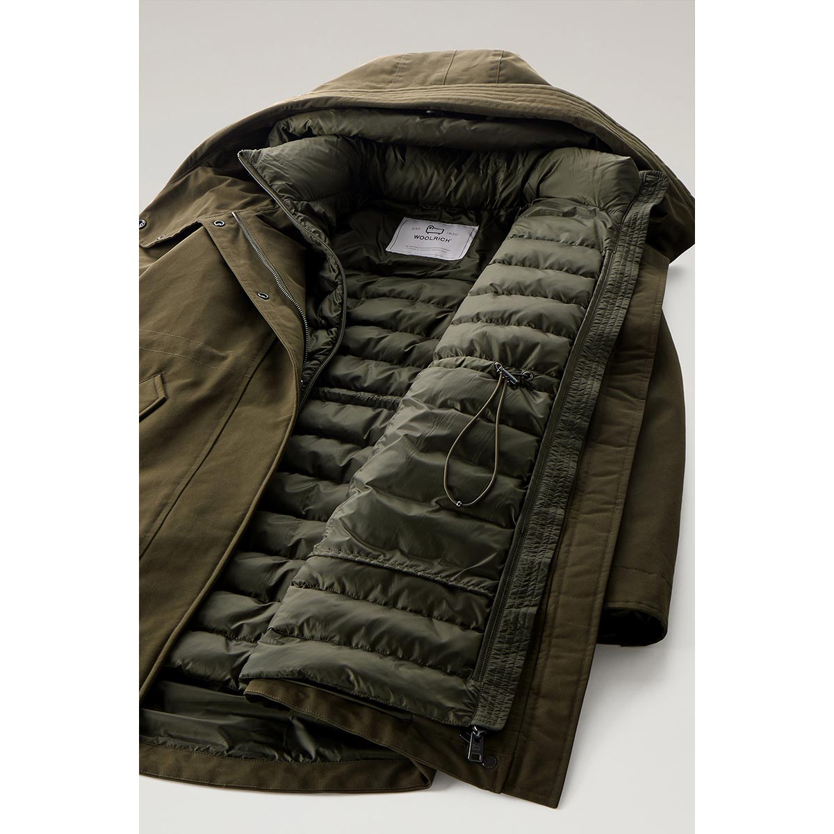 Military Parka 3 in 1 con giacca trapuntata removibile