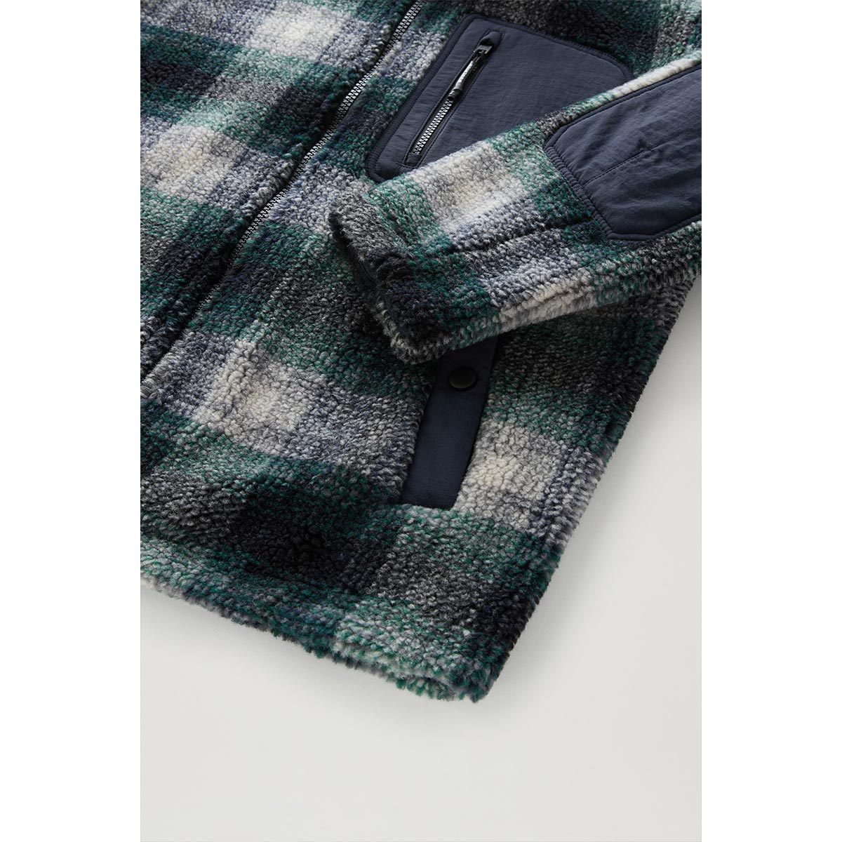 Giacca pile scozzese in sherpa