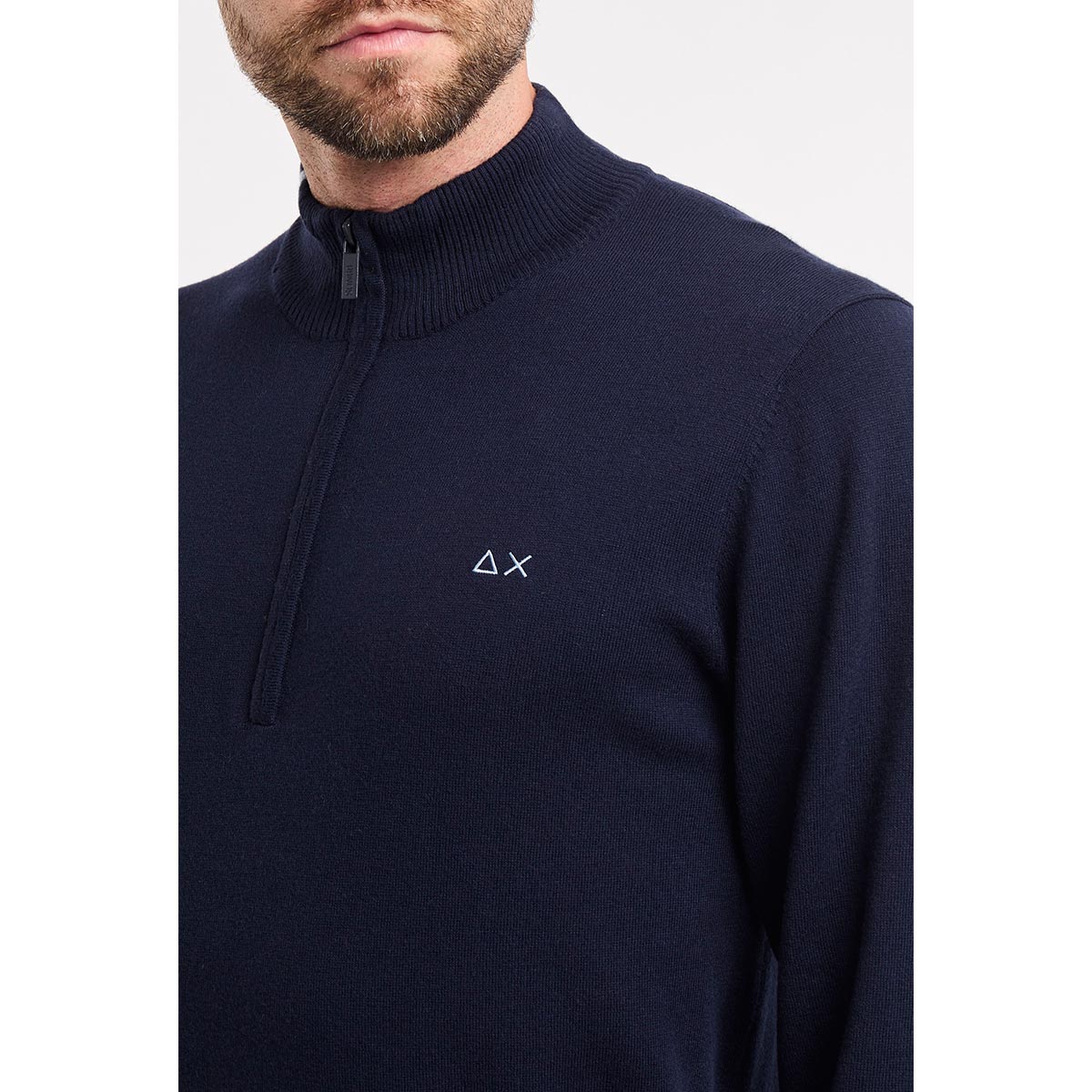 Maglia in lana e cotone con zip