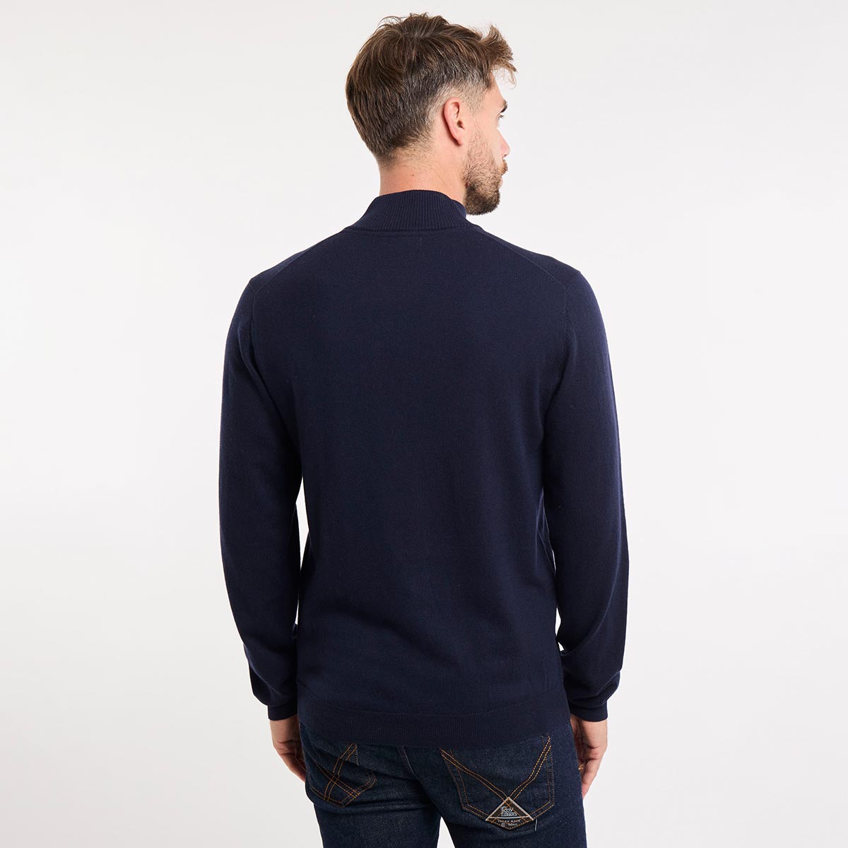 Maglia in lana e cotone con zip