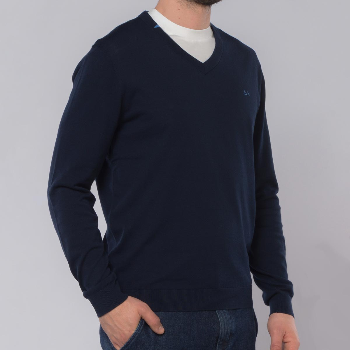 Maglioncino scollo a V blu