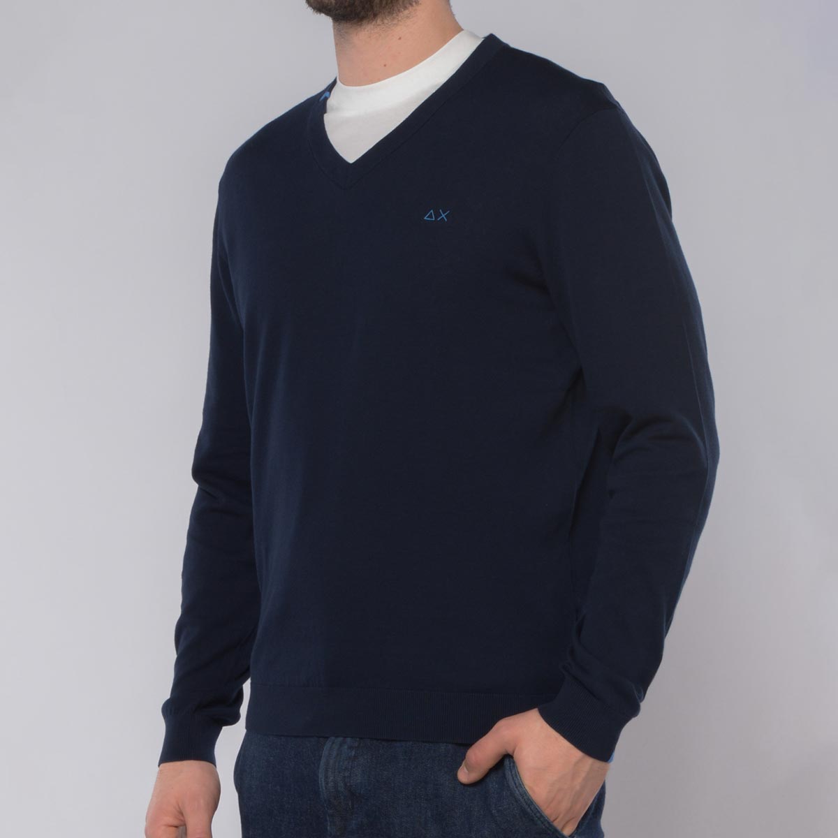 Maglioncino scollo a V blu