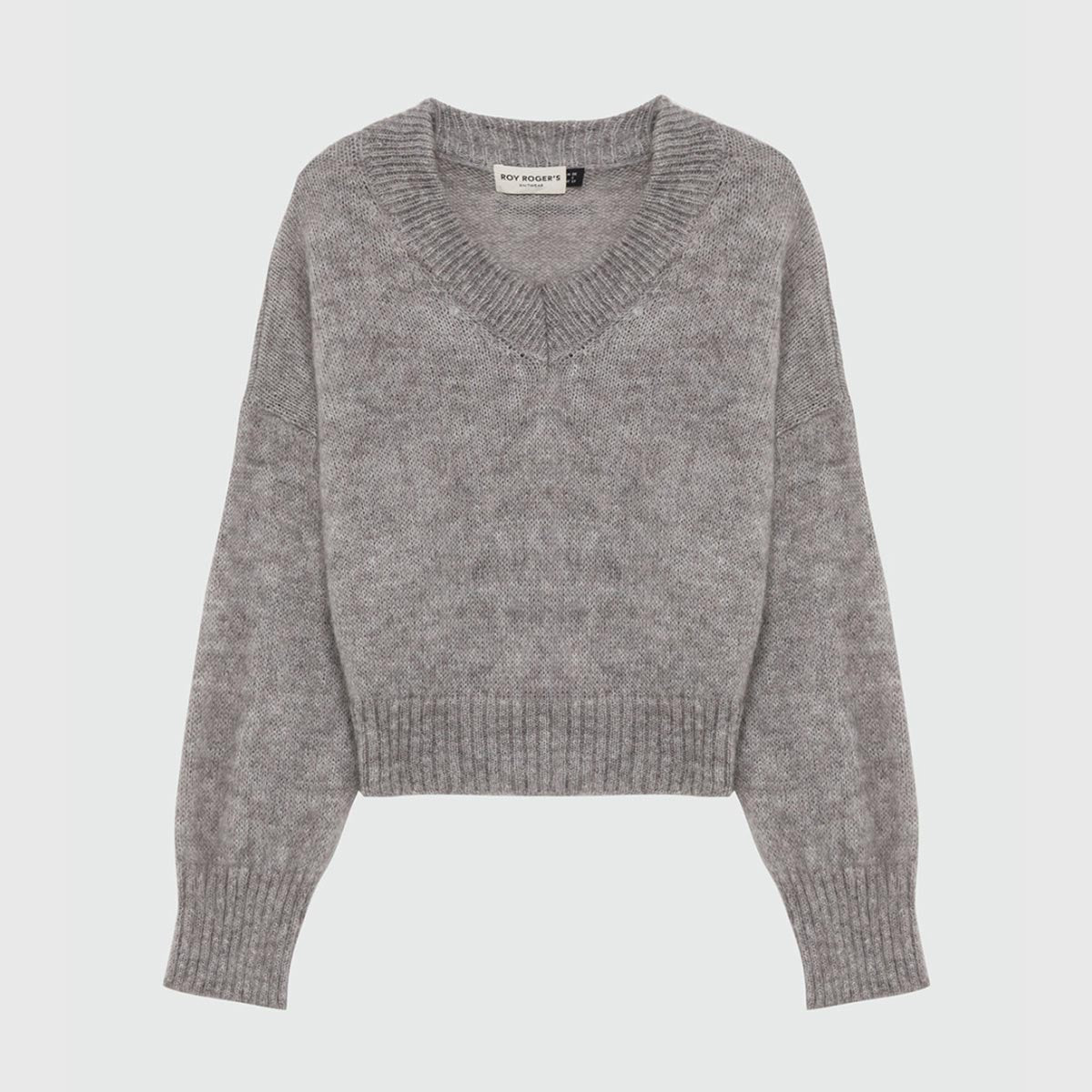 Maglione scollo a V in mohair