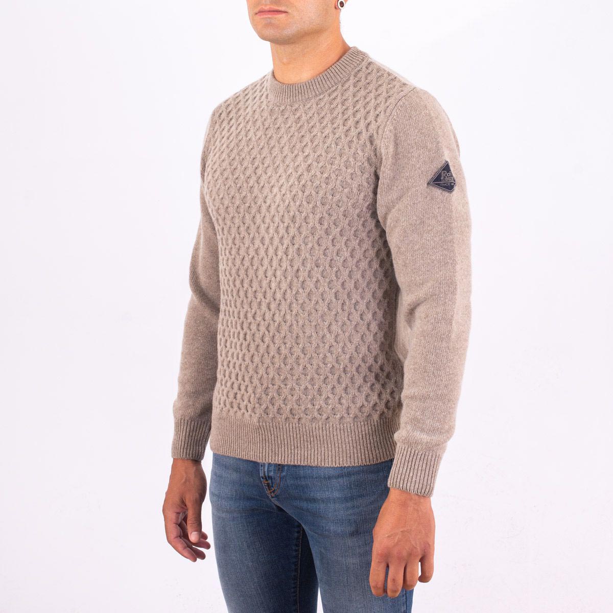 Maglione giro collo punto noce