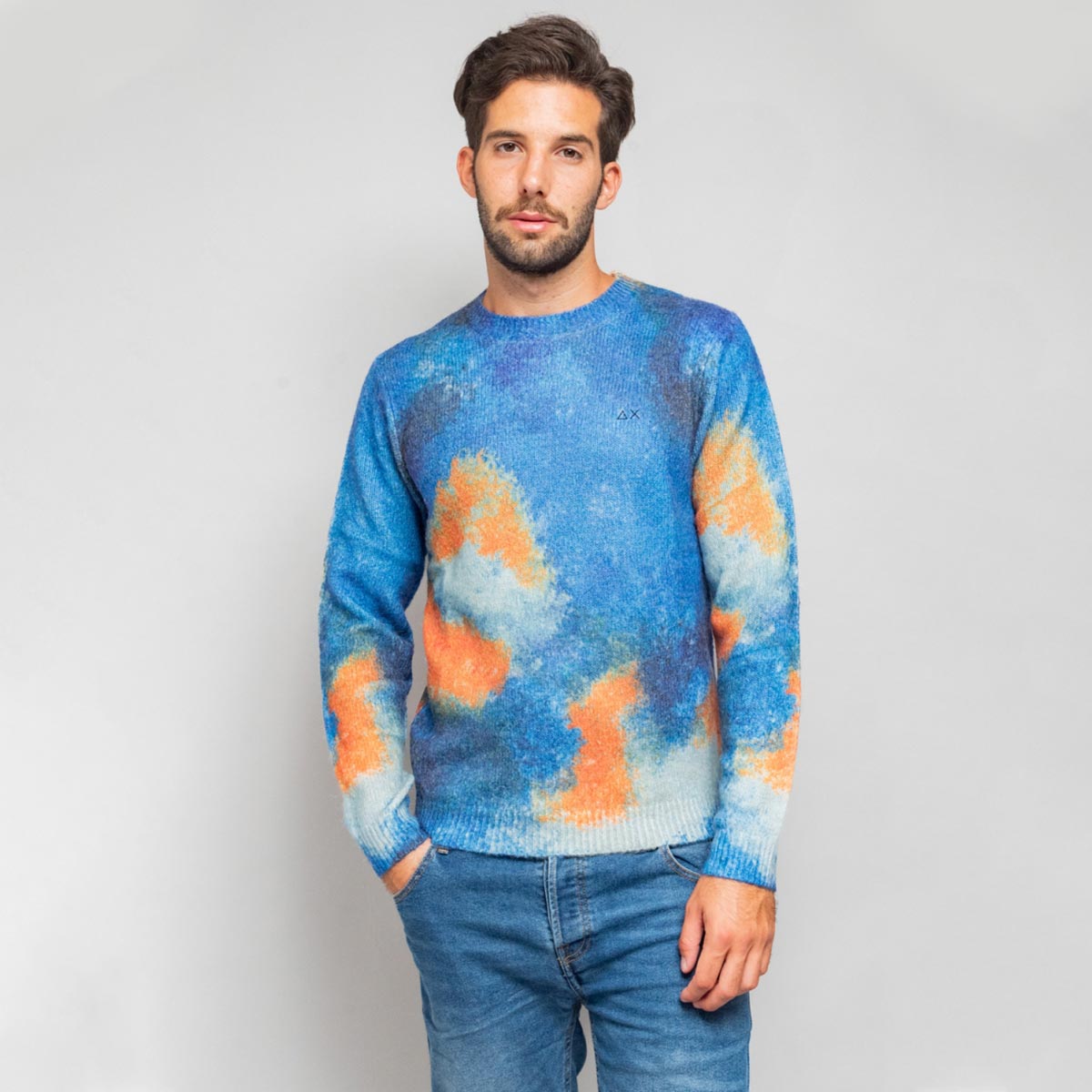 Maglione giro collo all over