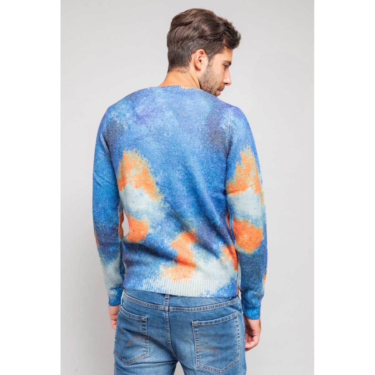 Maglione giro collo all over