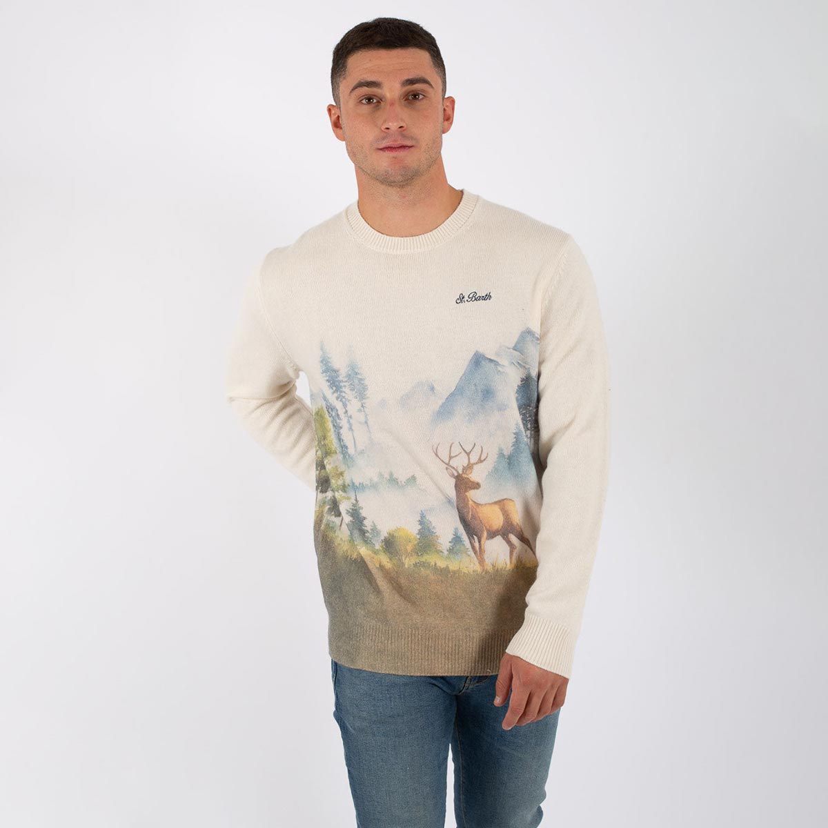 Maglione stampa cervo