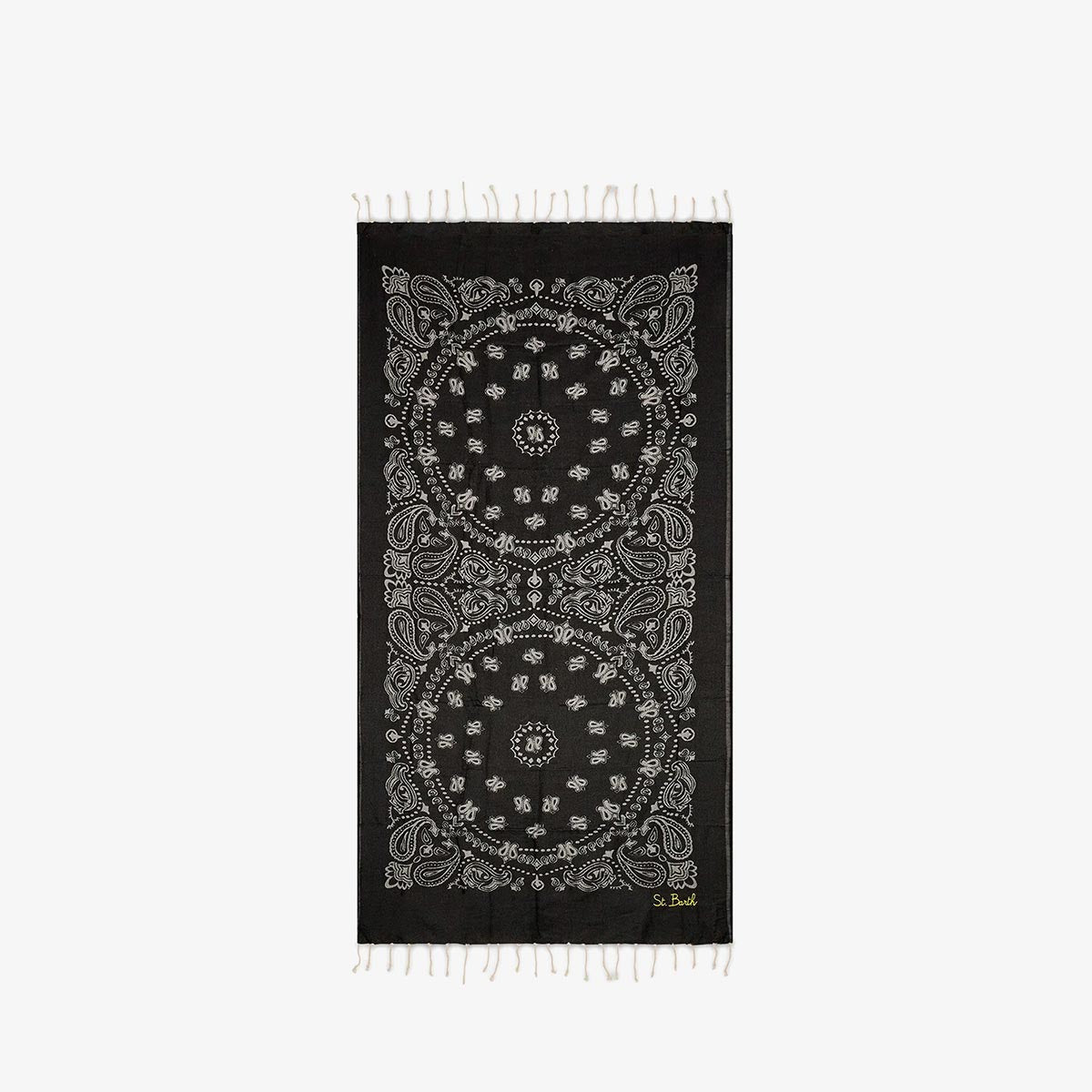 Telo mare stampa bandana nero