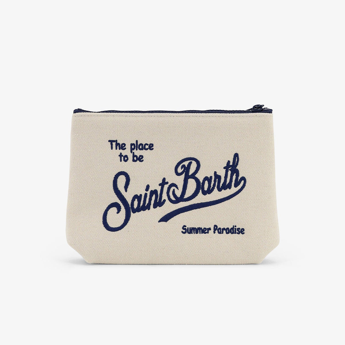 Pochette in canvas di cotone bianca