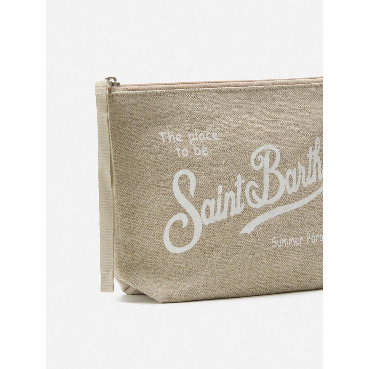 Pochette in lino beige
