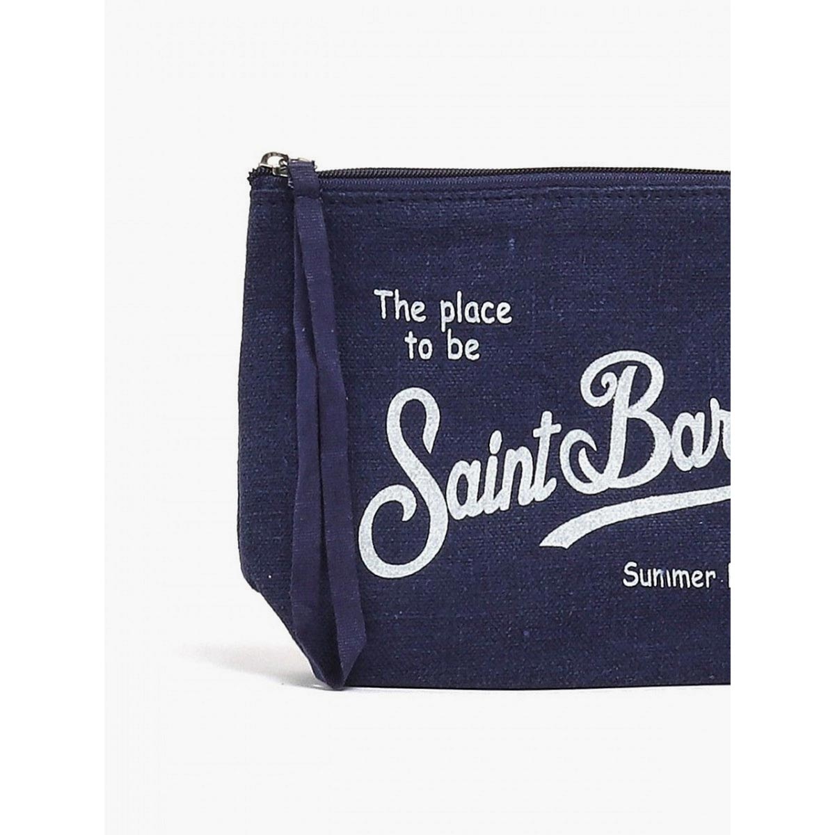 Pochette in lino blu