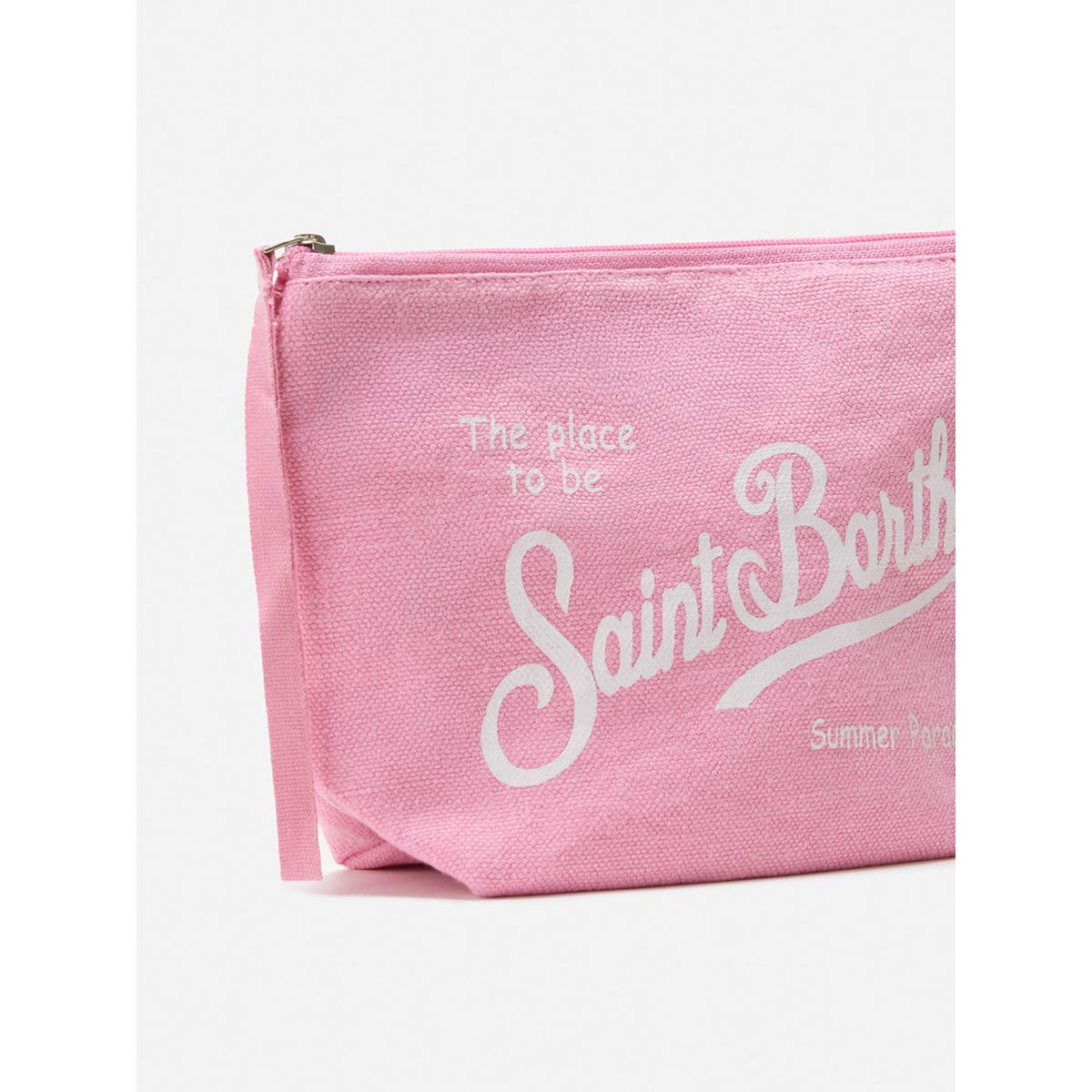 Pochette in lino rosa