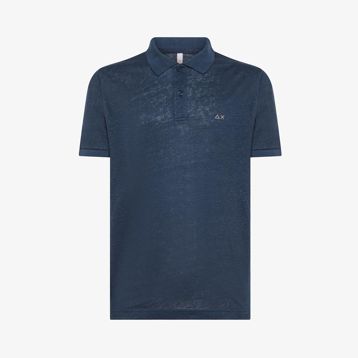 Polo blu in lino