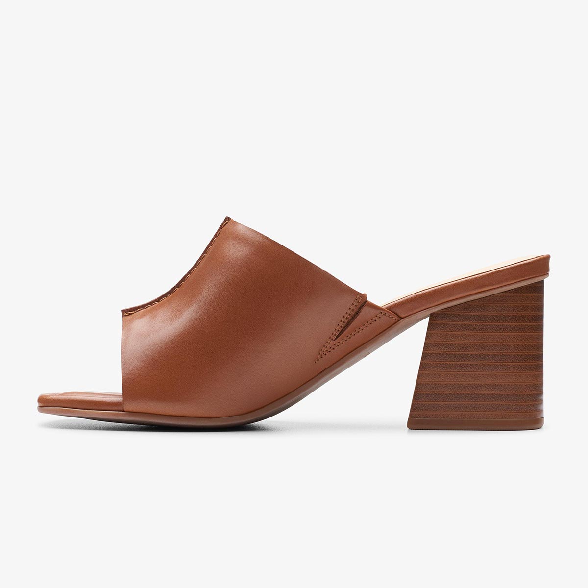 Sandalo sabot in pelle con tacco