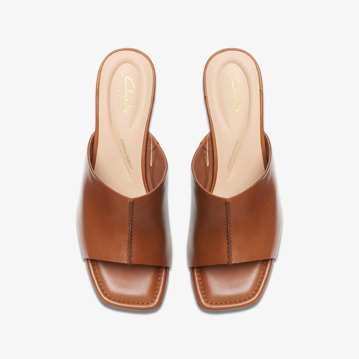 Sandalo sabot in pelle con tacco