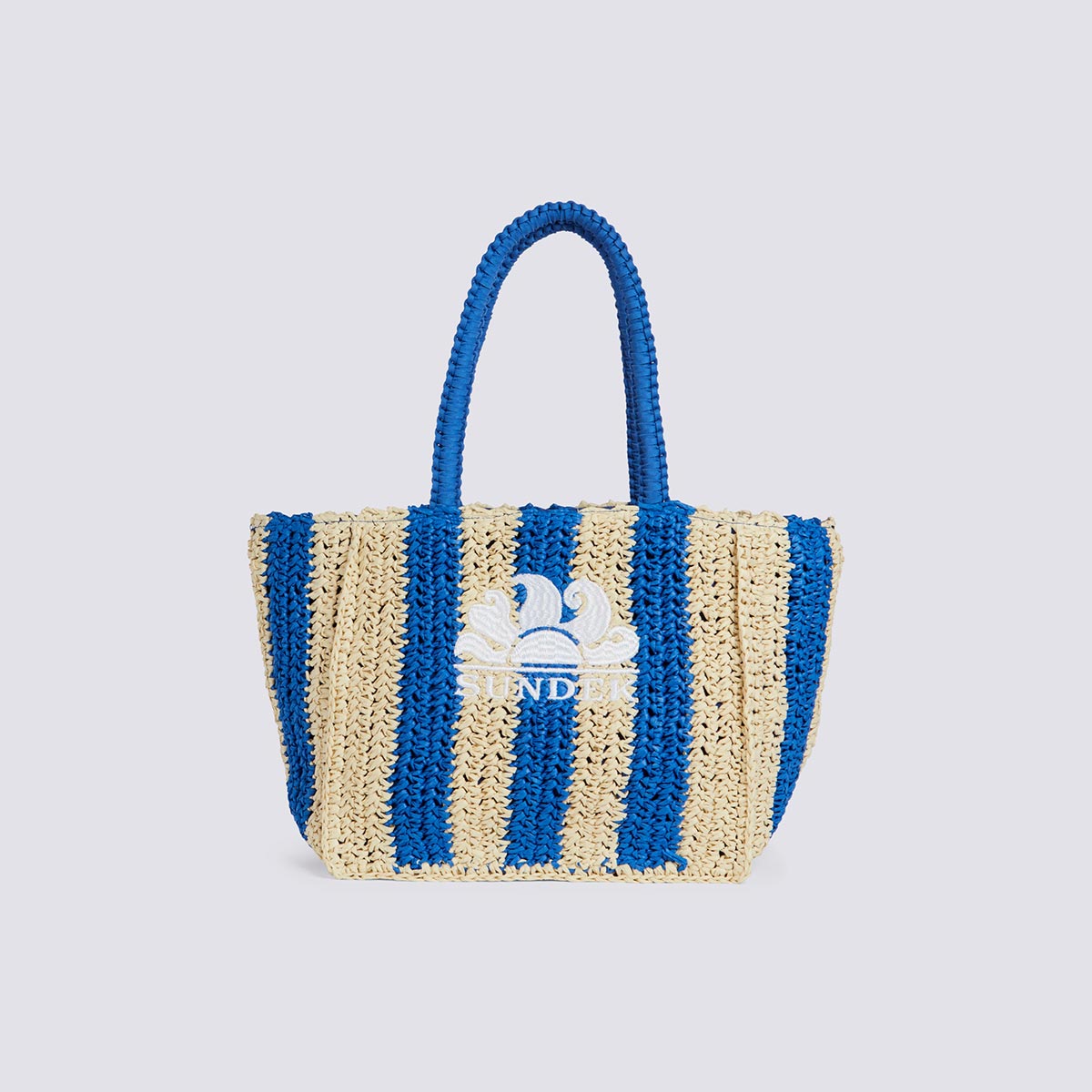 Borsa shopper in paglia intrecciata