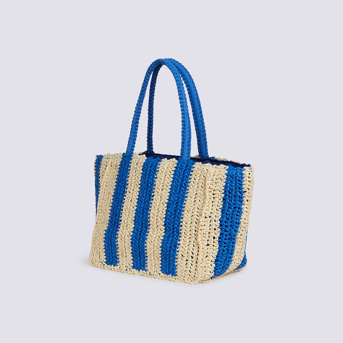Borsa shopper in paglia intrecciata