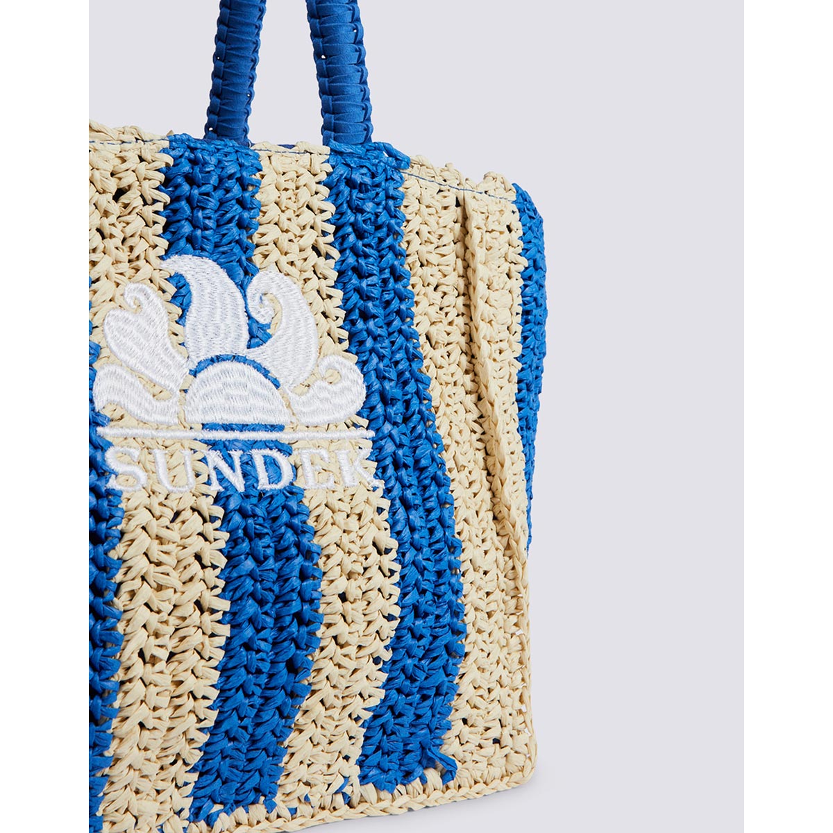 Borsa shopper in paglia intrecciata