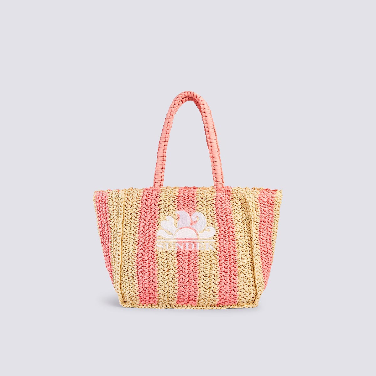 Borsa shopper in paglia intrecciata