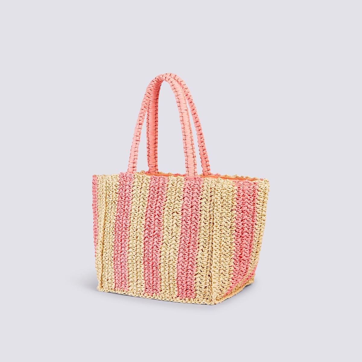 Borsa shopper in paglia intrecciata