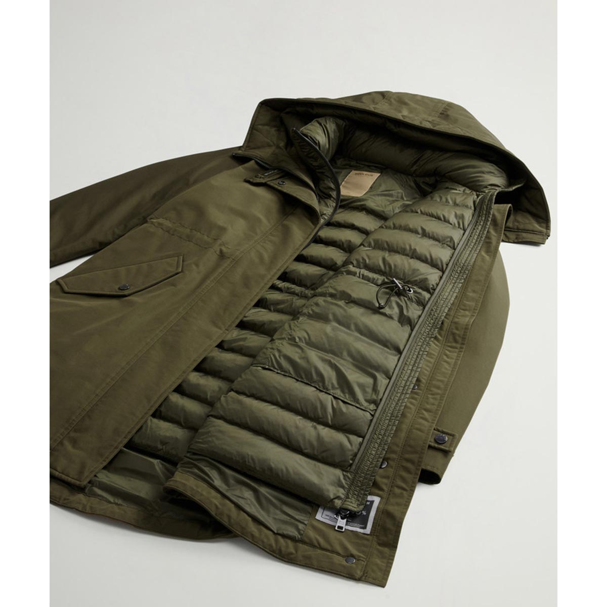Military Parka 3 in 1 con giacca trapuntata removibile