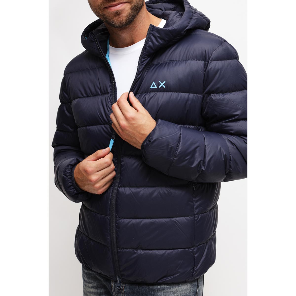 Piumino trapuntato blu