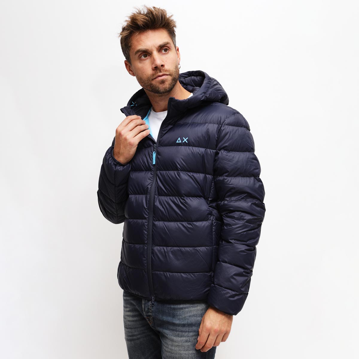 Piumino trapuntato blu