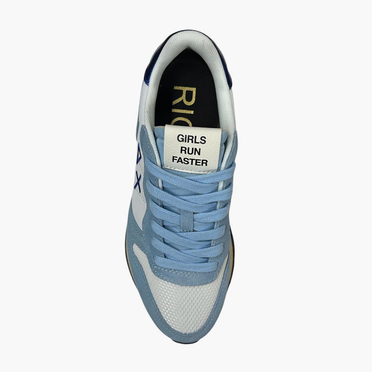 Sneaker vintage in suede azzurra