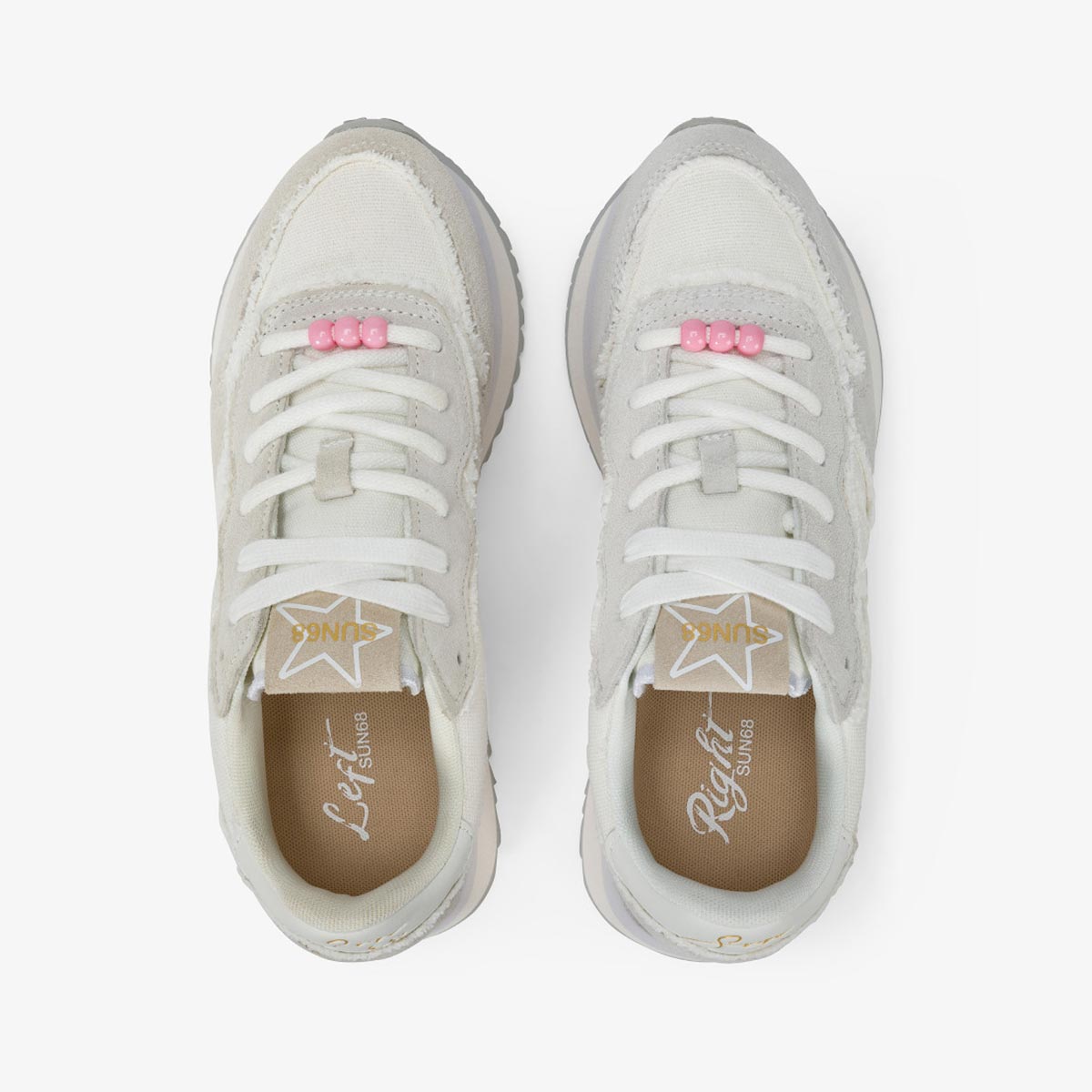 Sneakers con platform in canvas bianco