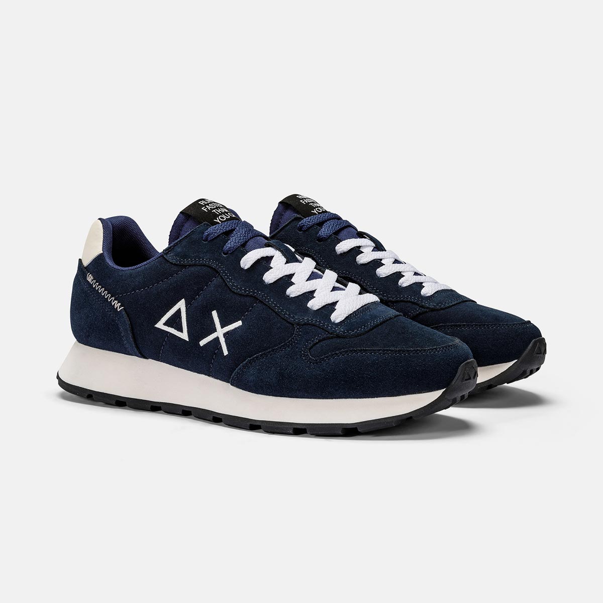 Sneaker blu in camoscio