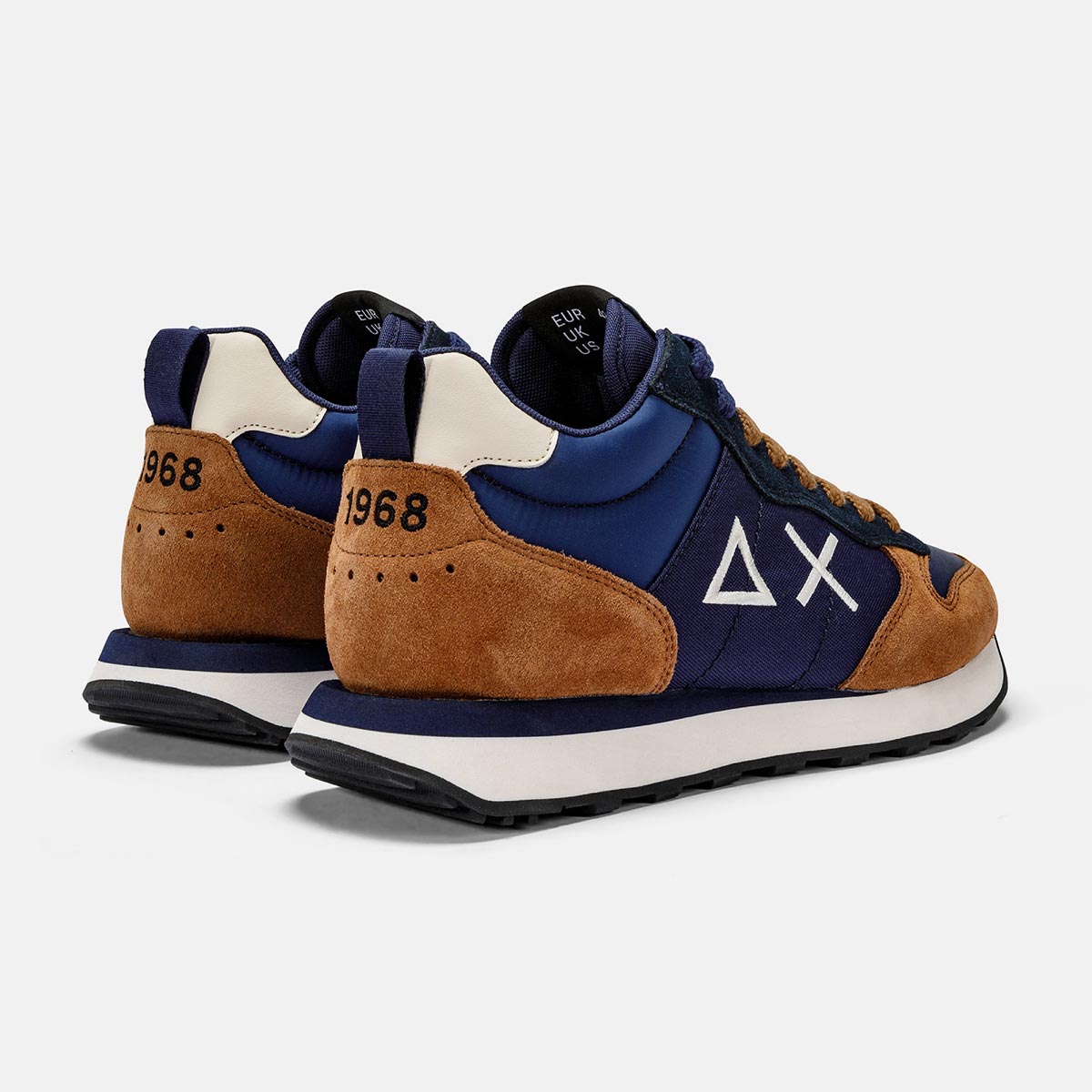 Sneakers alta marrone e blu