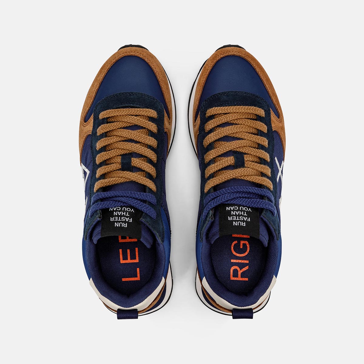 Sneakers alta marrone e blu