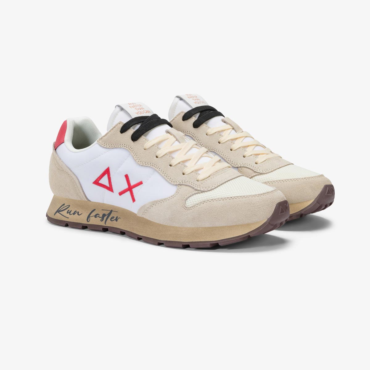 Sneaker vintage rossa beige e bianca