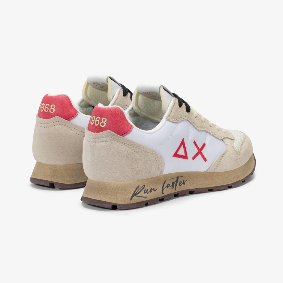 Sneaker vintage rossa beige e bianca