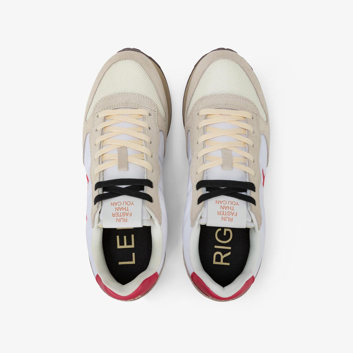 Sneaker vintage rossa beige e bianca