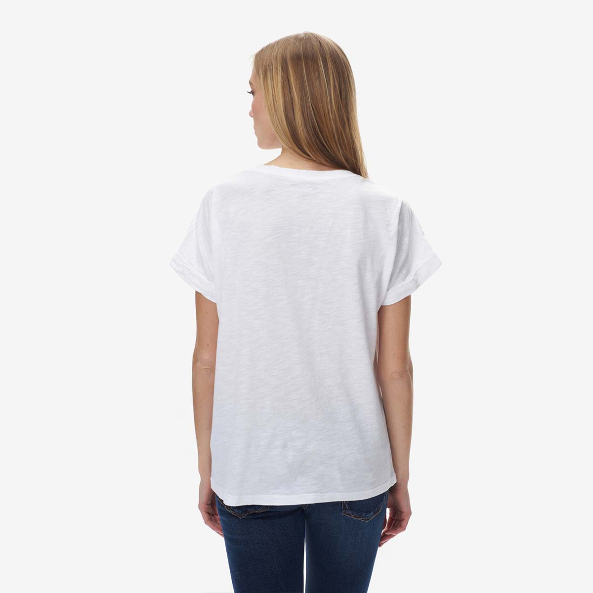 T-shirt logata strass