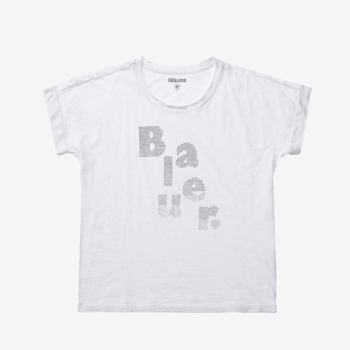 T-shirt logata strass