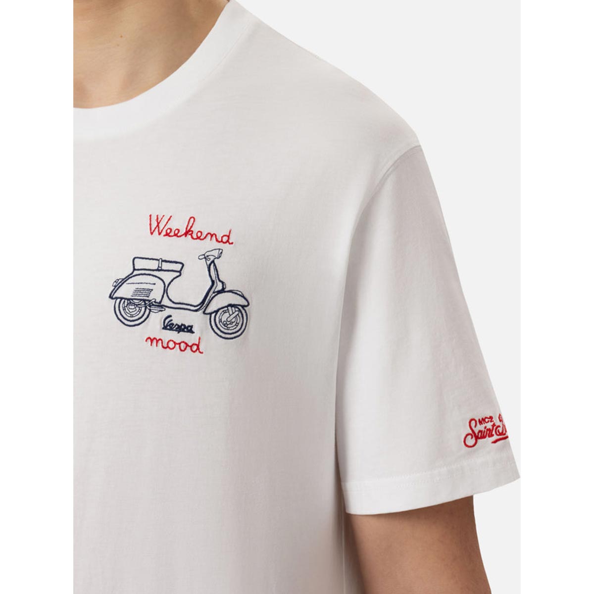 T-shirt Vespa ricamo weekend mood