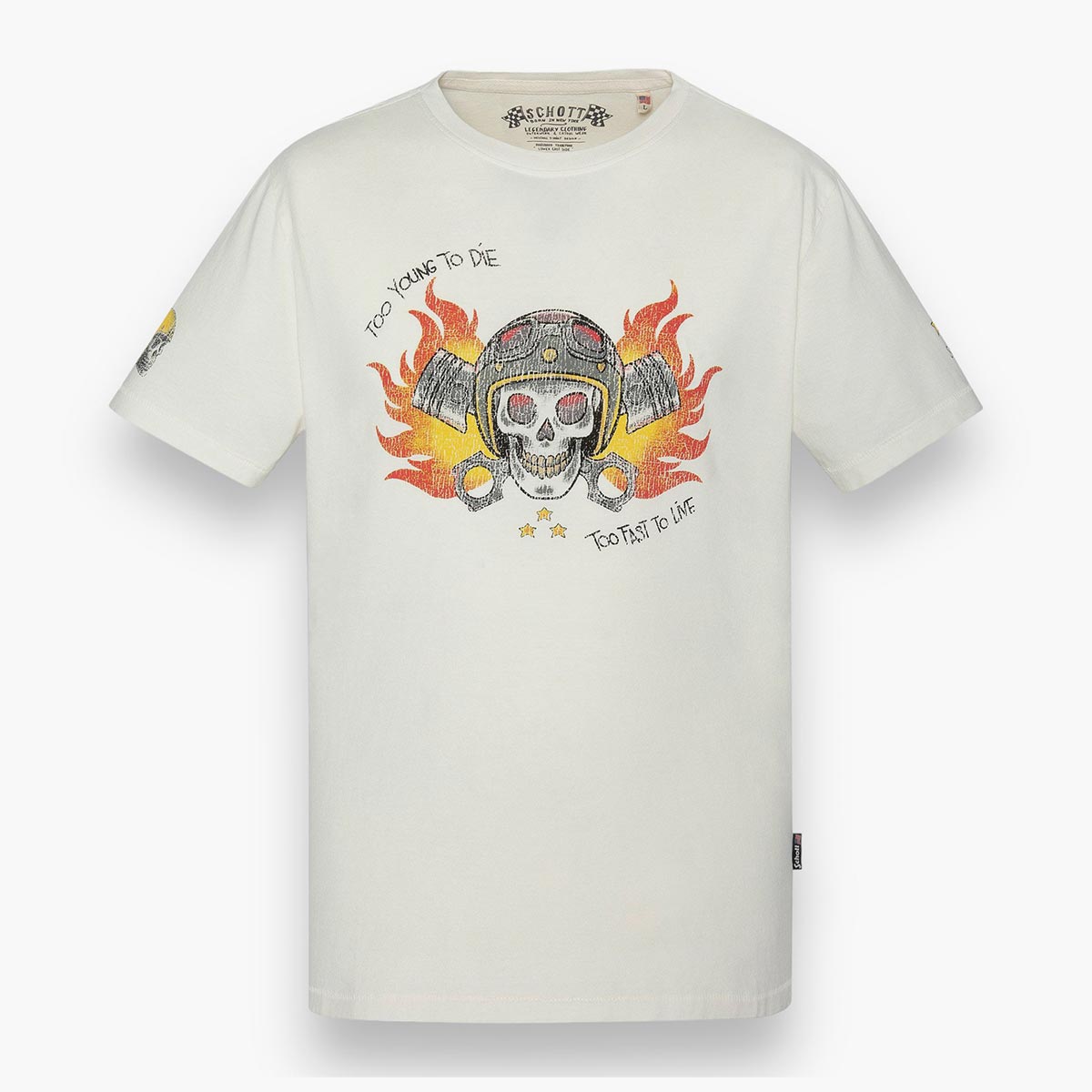 T-shirt stampa teschio biker