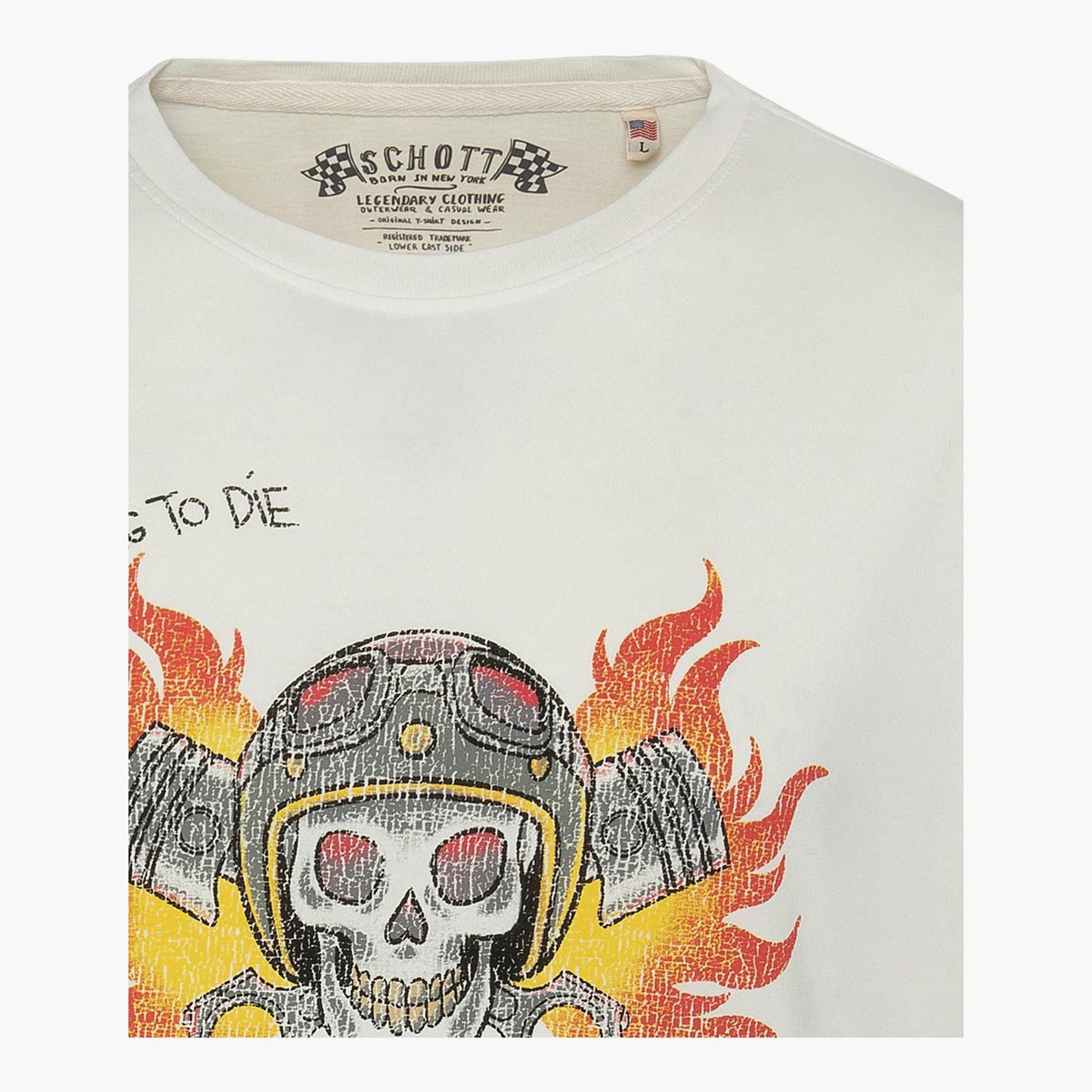 T-shirt stampa teschio biker