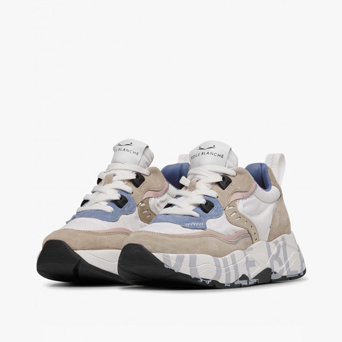 Sneaker in pelle e tessuto