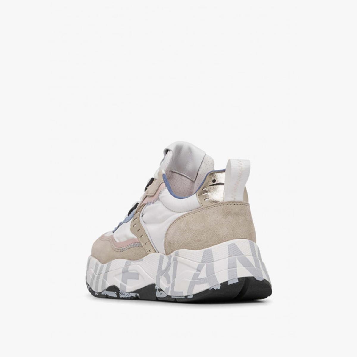 Sneaker in pelle e tessuto