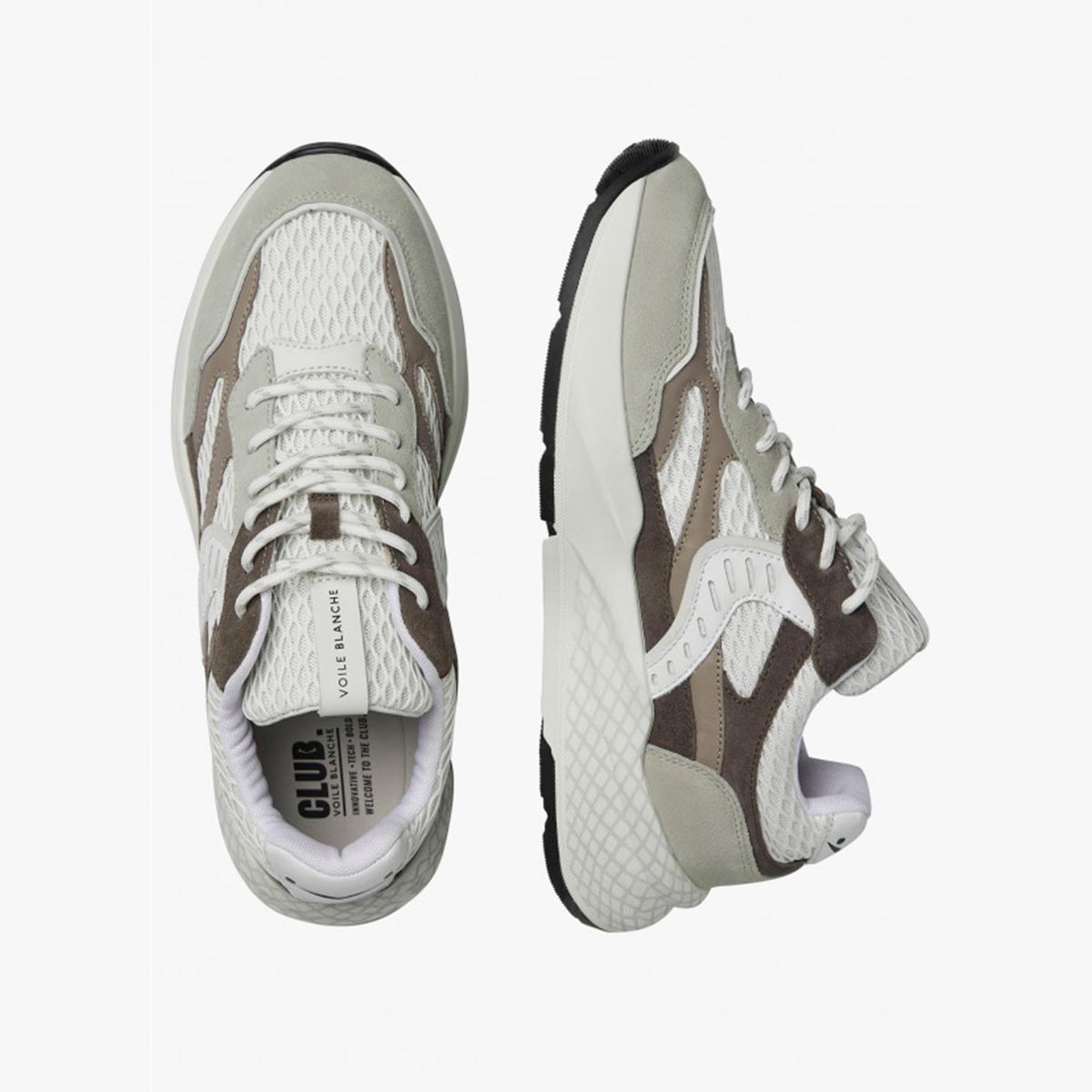 Sneaker in pelle e tessuto