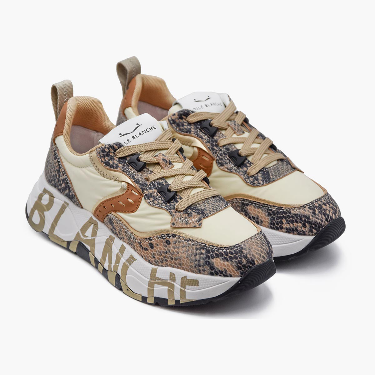 Sneaker in pelle stampa pitonata