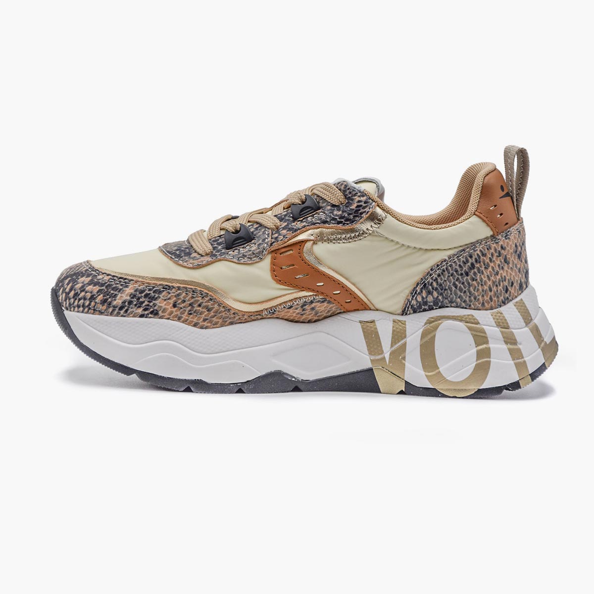 Sneaker in pelle stampa pitonata