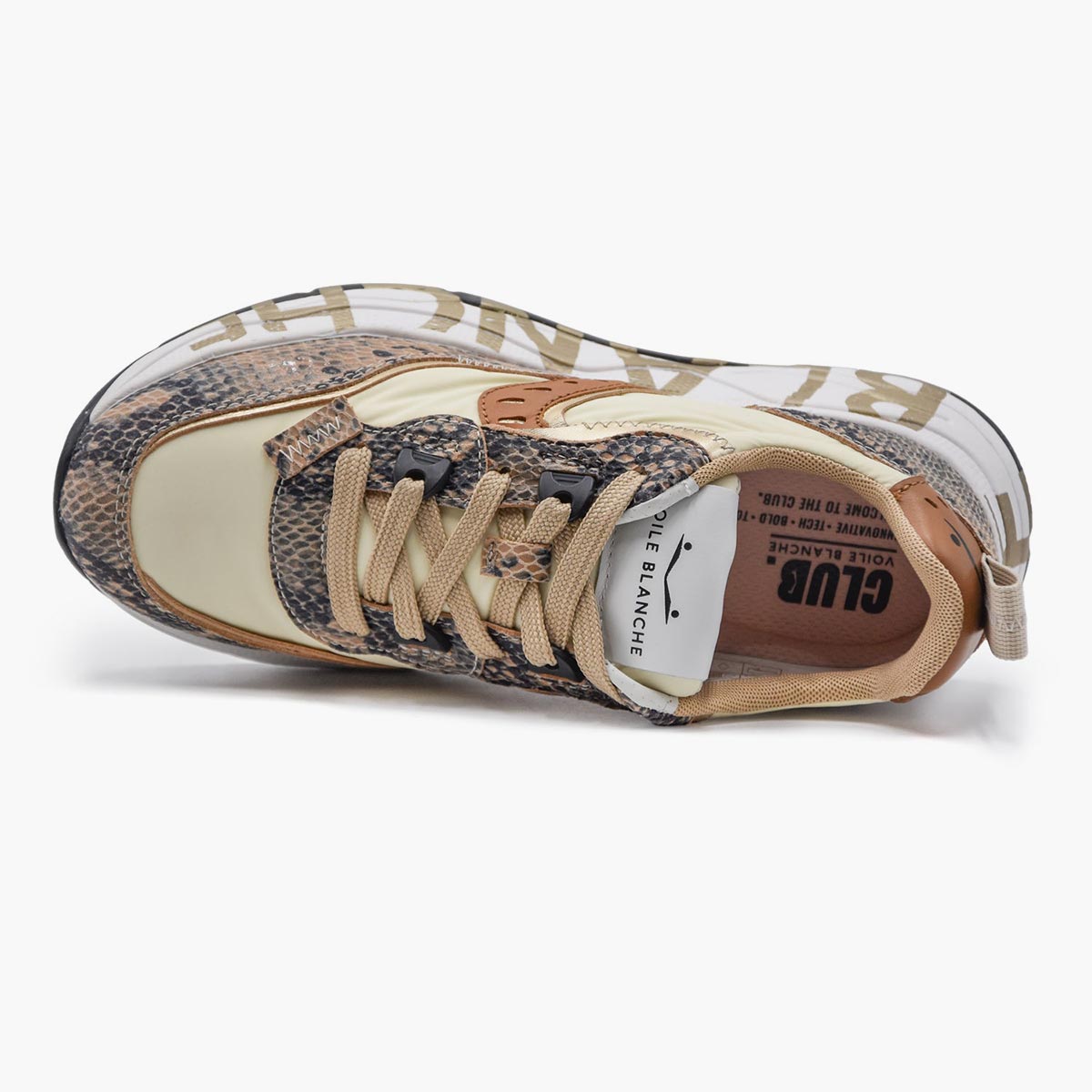 Sneaker in pelle stampa pitonata