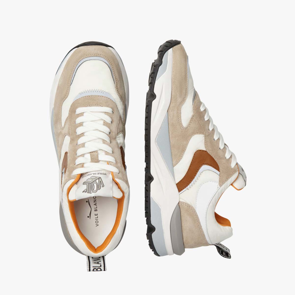 Sneaker in pelle e tessuto