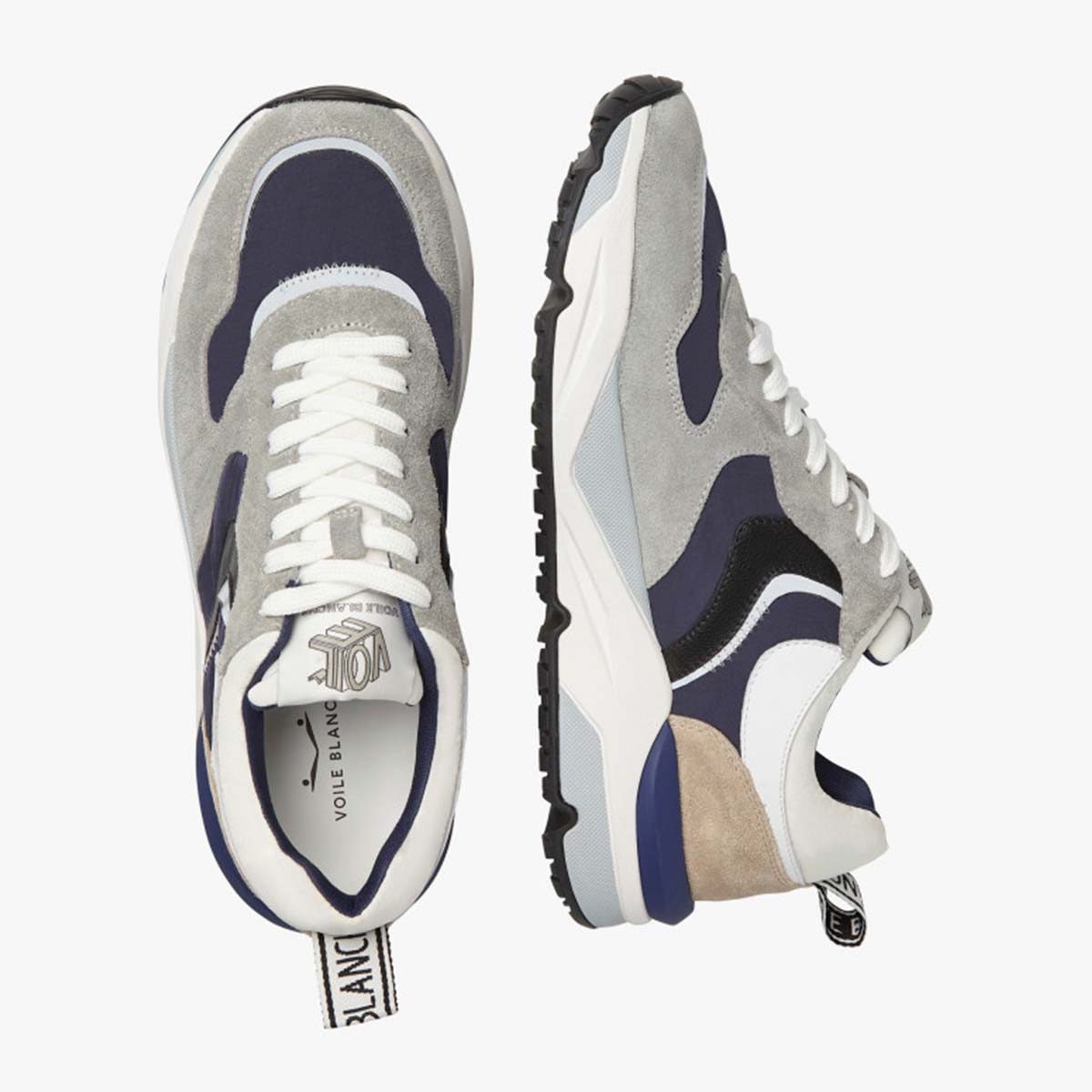 Sneaker in pelle e tessuto